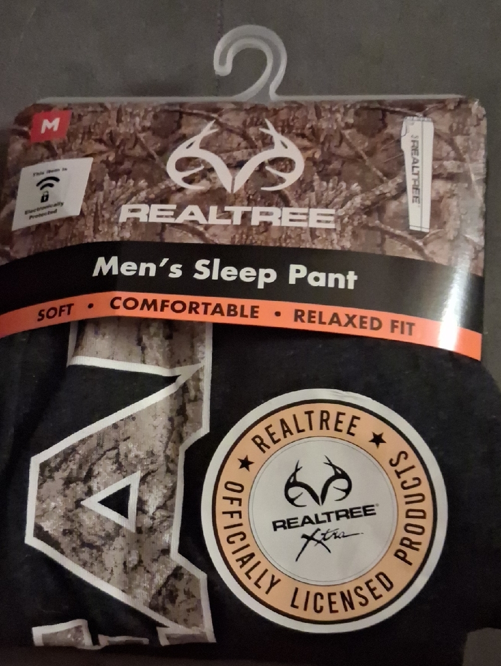 Realtree Men's Sleep Pant - Black and Brown Camo Accents
